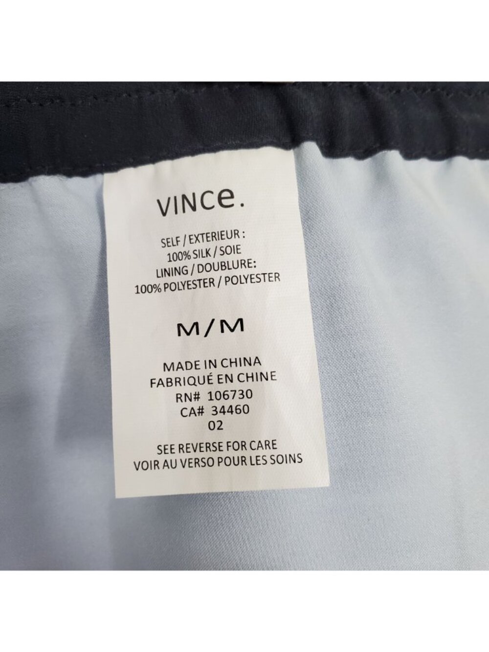 Vince Size M Skirt 100% Silk Pull On Drawstring Pleated Lined Striped Ombre Blue - Picture 5 of 7